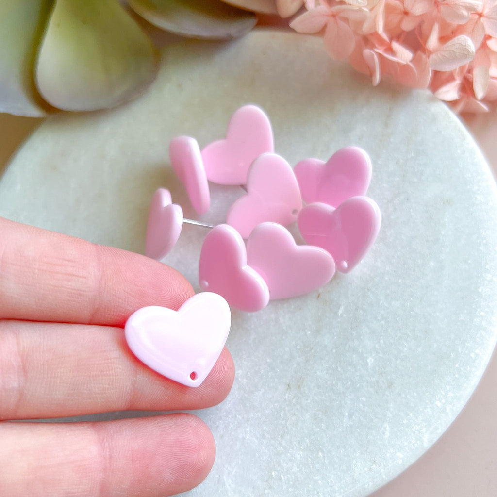 kitandco.com.au Tools Heart Acrylic Post - Pink (10 pcs)