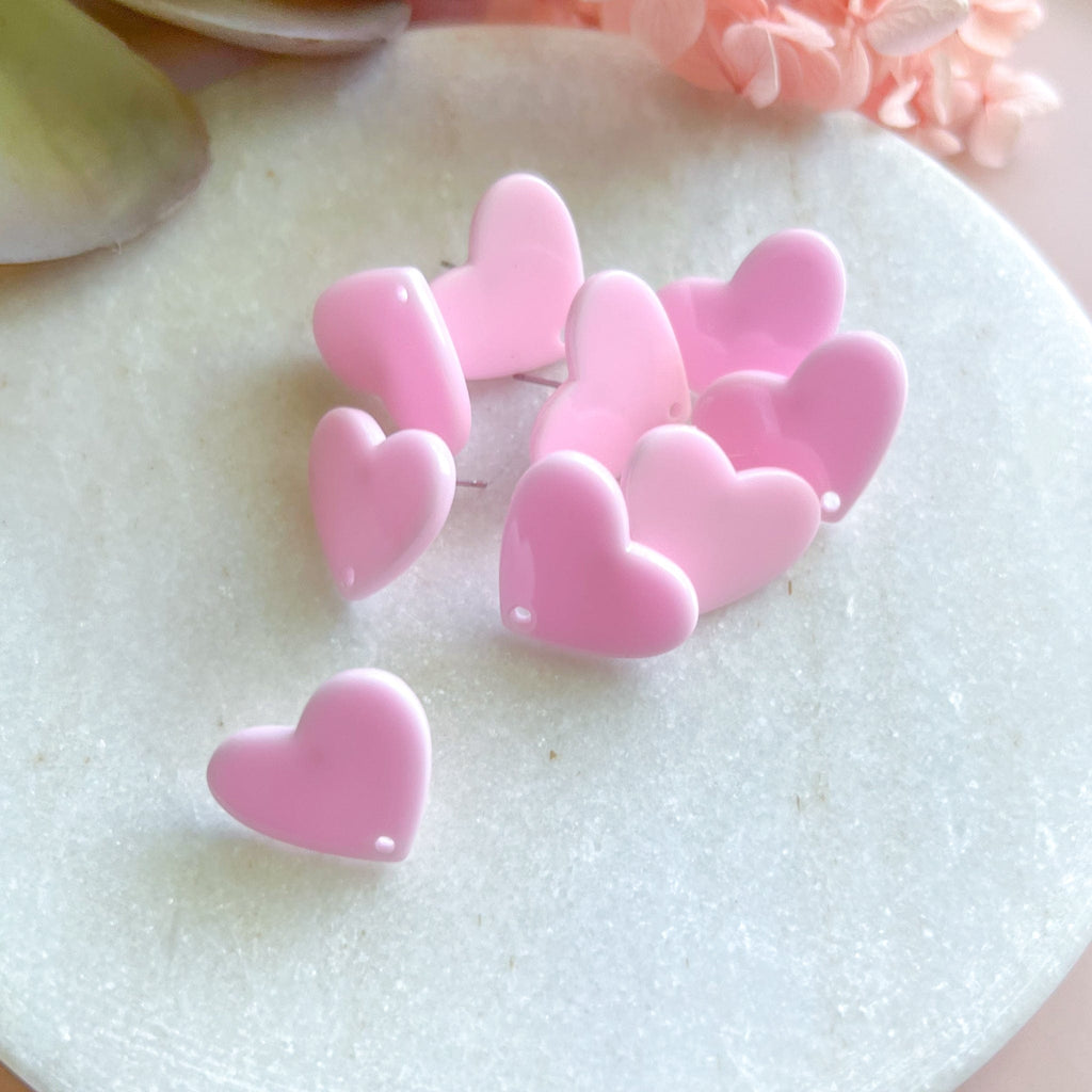 kitandco.com.au Tools Heart Acrylic Post - Pink (10 pcs)