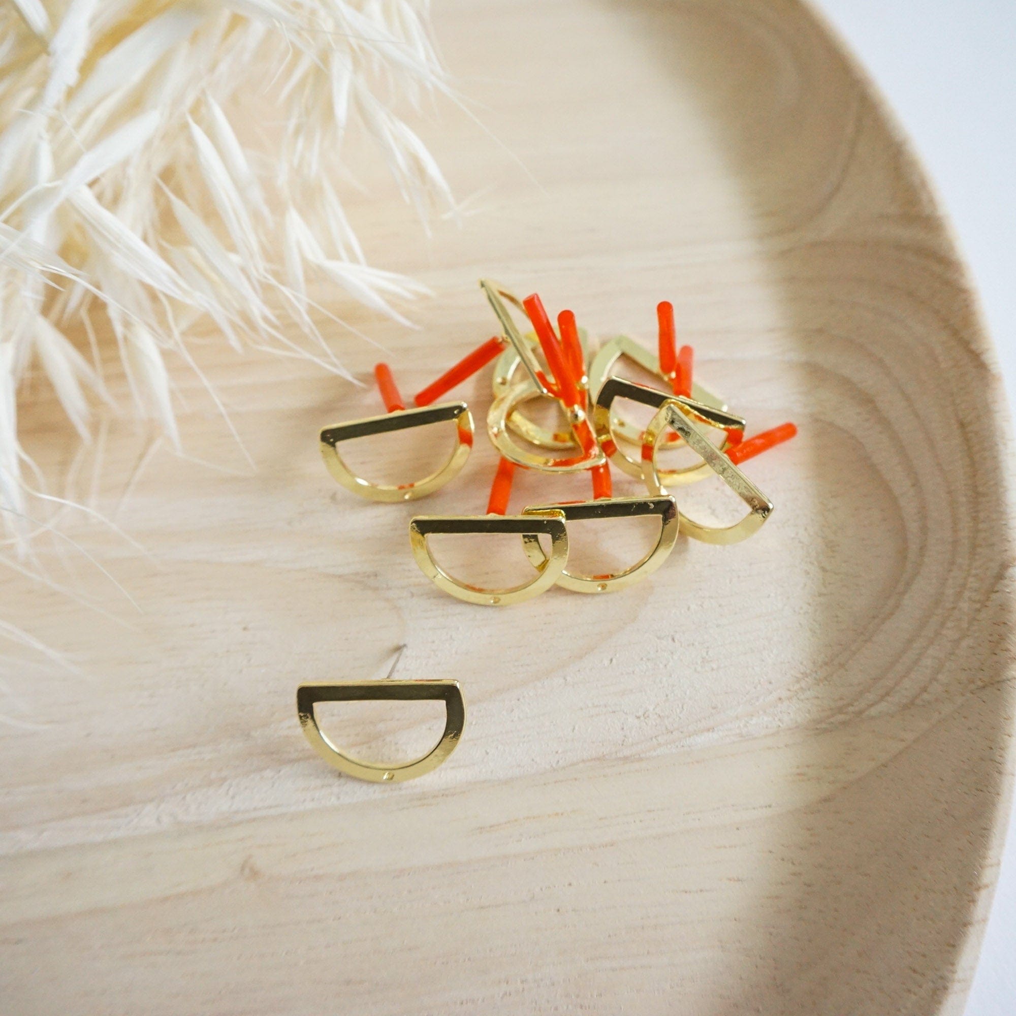 kitandco.com.au Tools "Hollow Semi-Circle" - Earring Post (10 pcs)