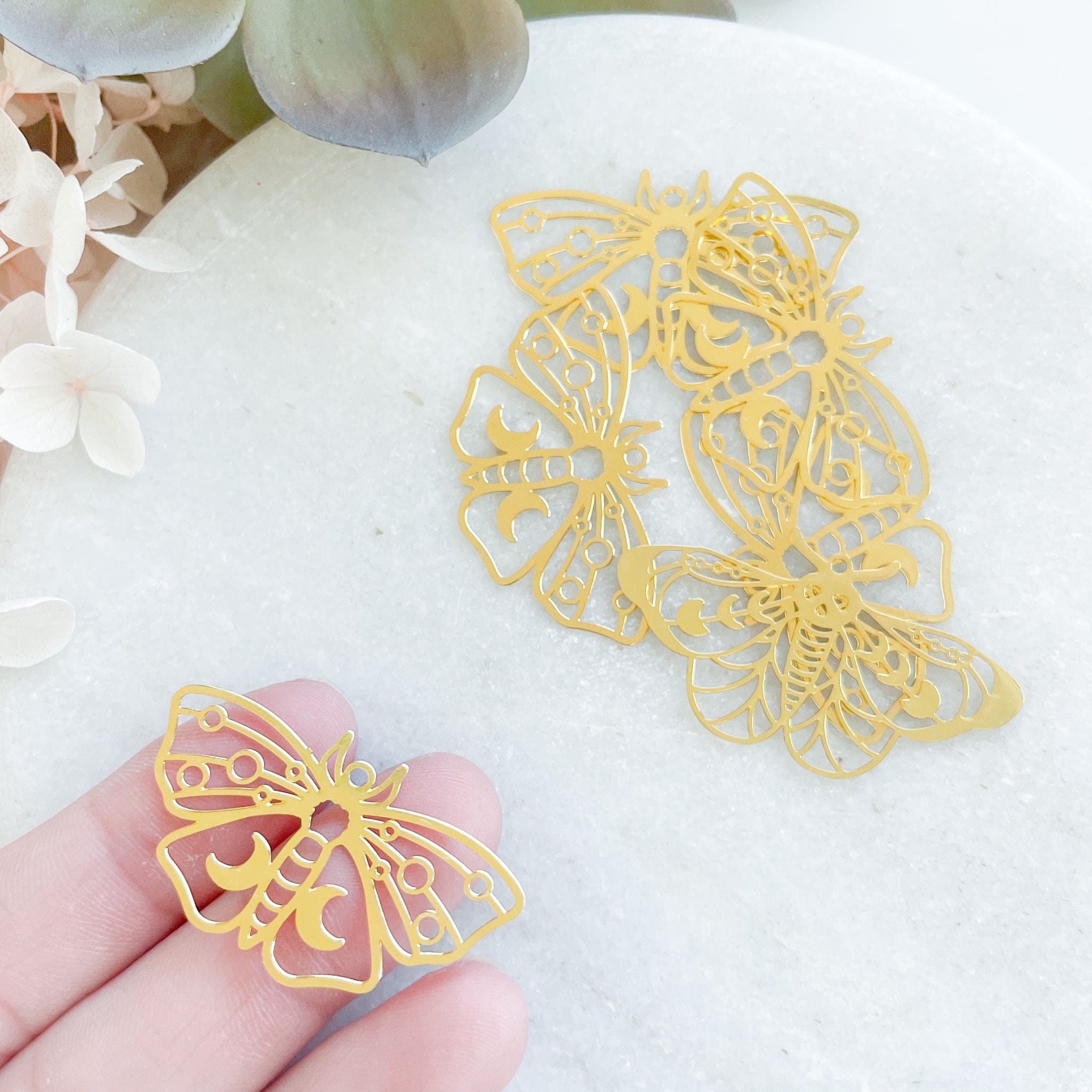 kitandco.com.au Tools Gold "Mystic Moth" Charm - 10 pcs