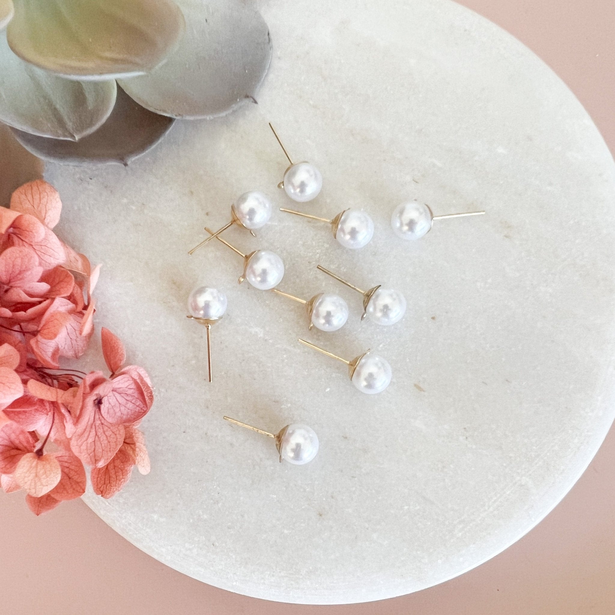 "Pearl" - Earring Posts (20 pcs) - Kit & Co.Tools