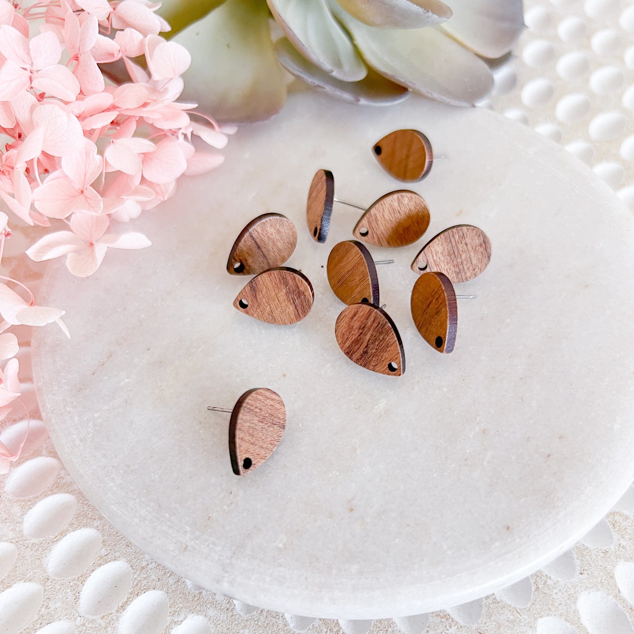 kitandco.com.au Tools "Pointed Teardrop" Wooden - Earring Post (10 pcs)