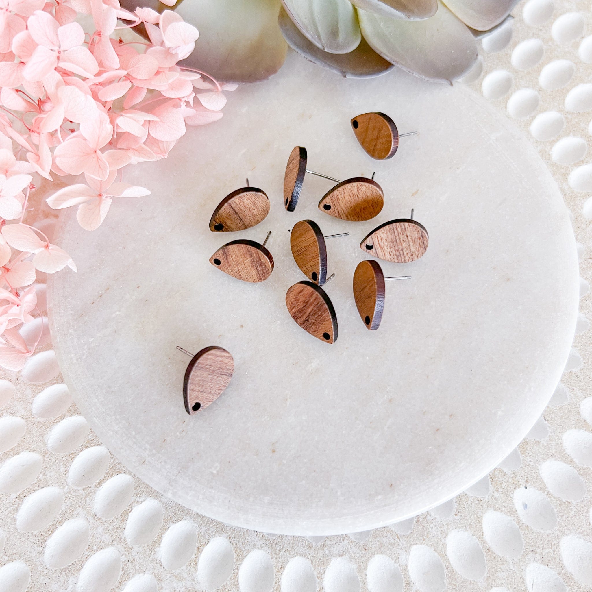 kitandco.com.au Tools "Pointed Teardrop" Wooden - Earring Post (10 pcs)