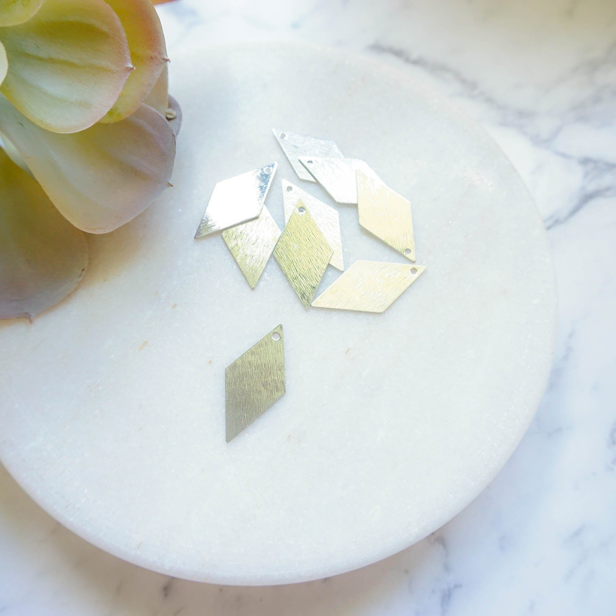 kitandco.com.au Tools Rhombus Brushed Charm (10pcs) Choose Colour