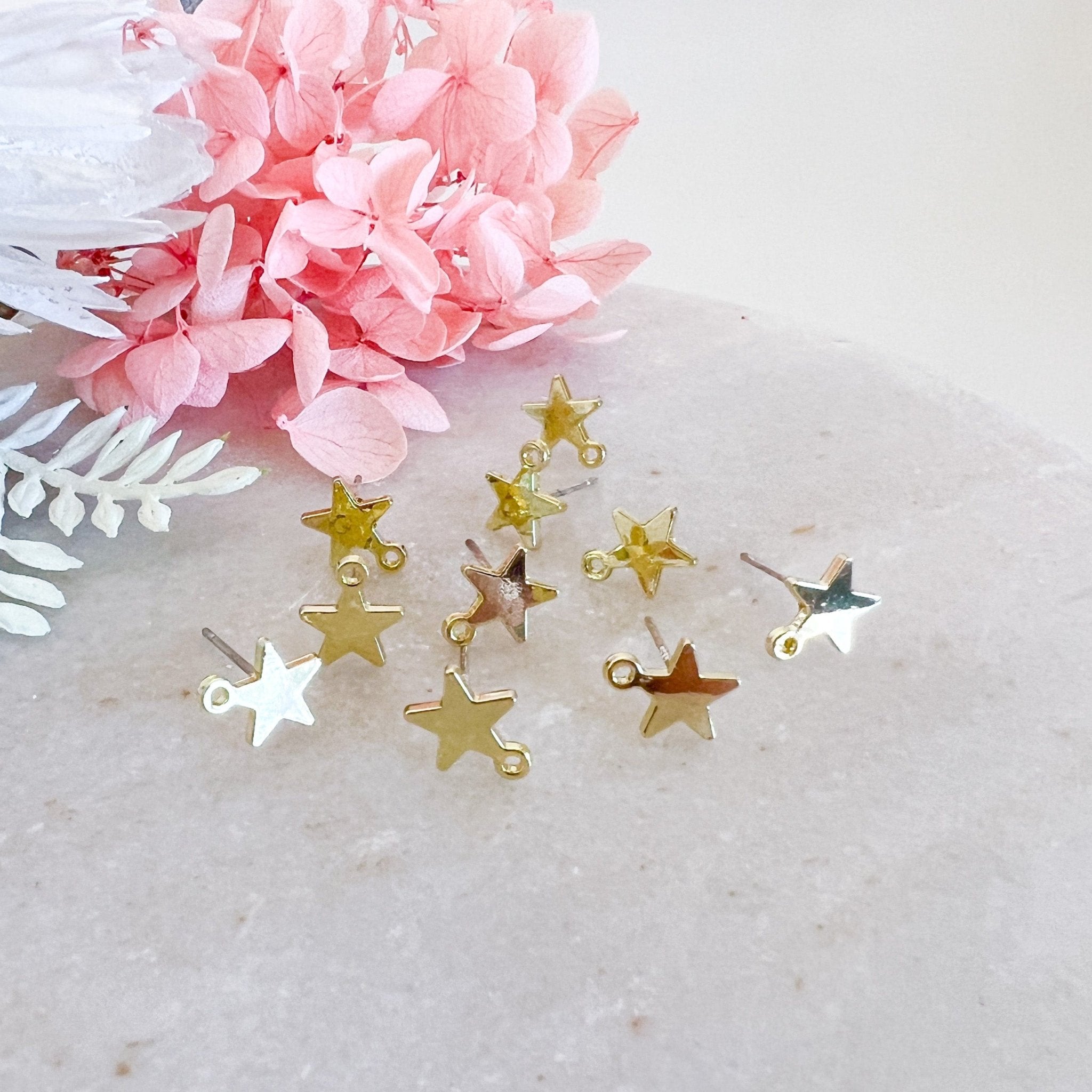 Small Star Earring Post (10pcs) - Kit & Co.ToolsGold