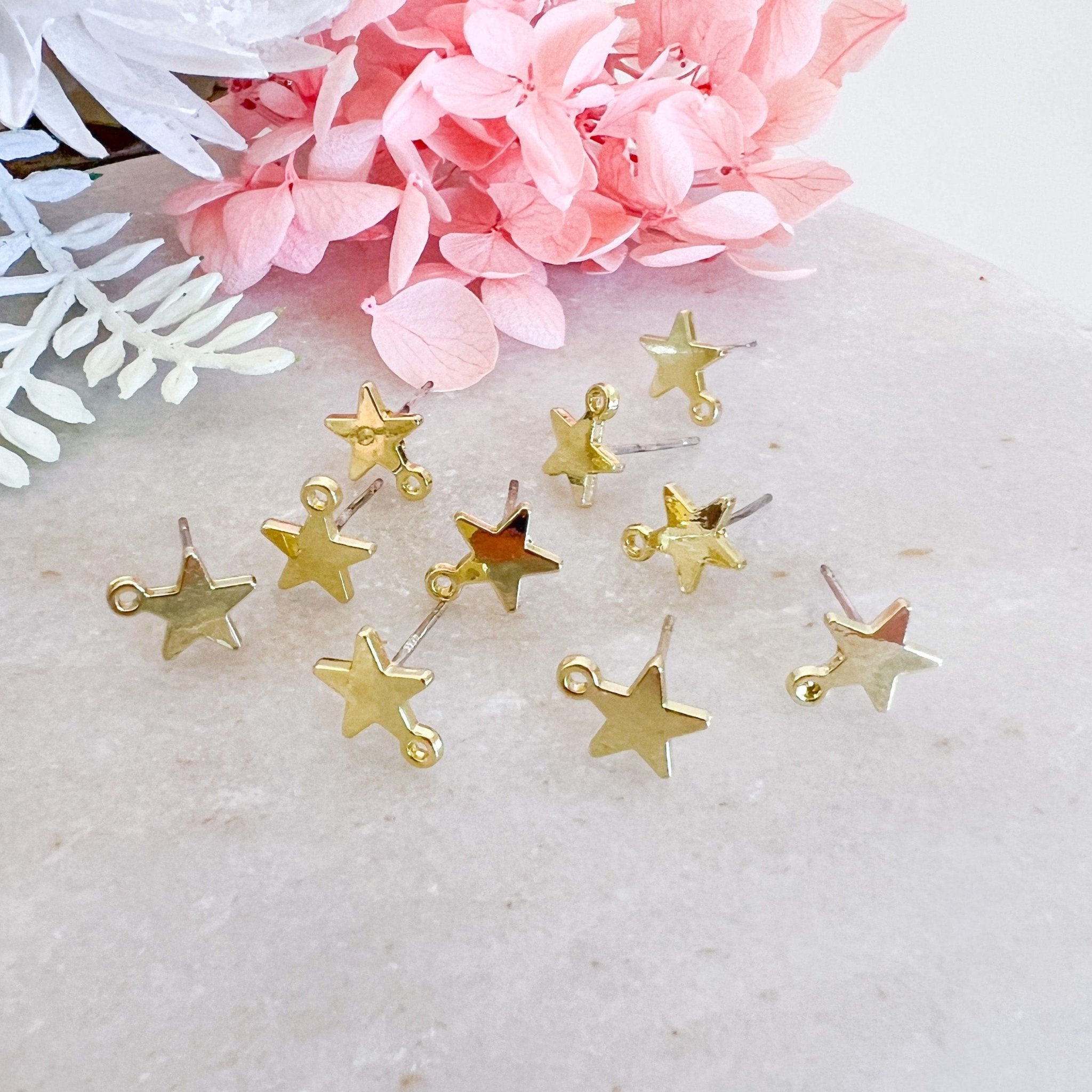 Small Star Earring Post (10pcs) - Kit & Co.ToolsGold