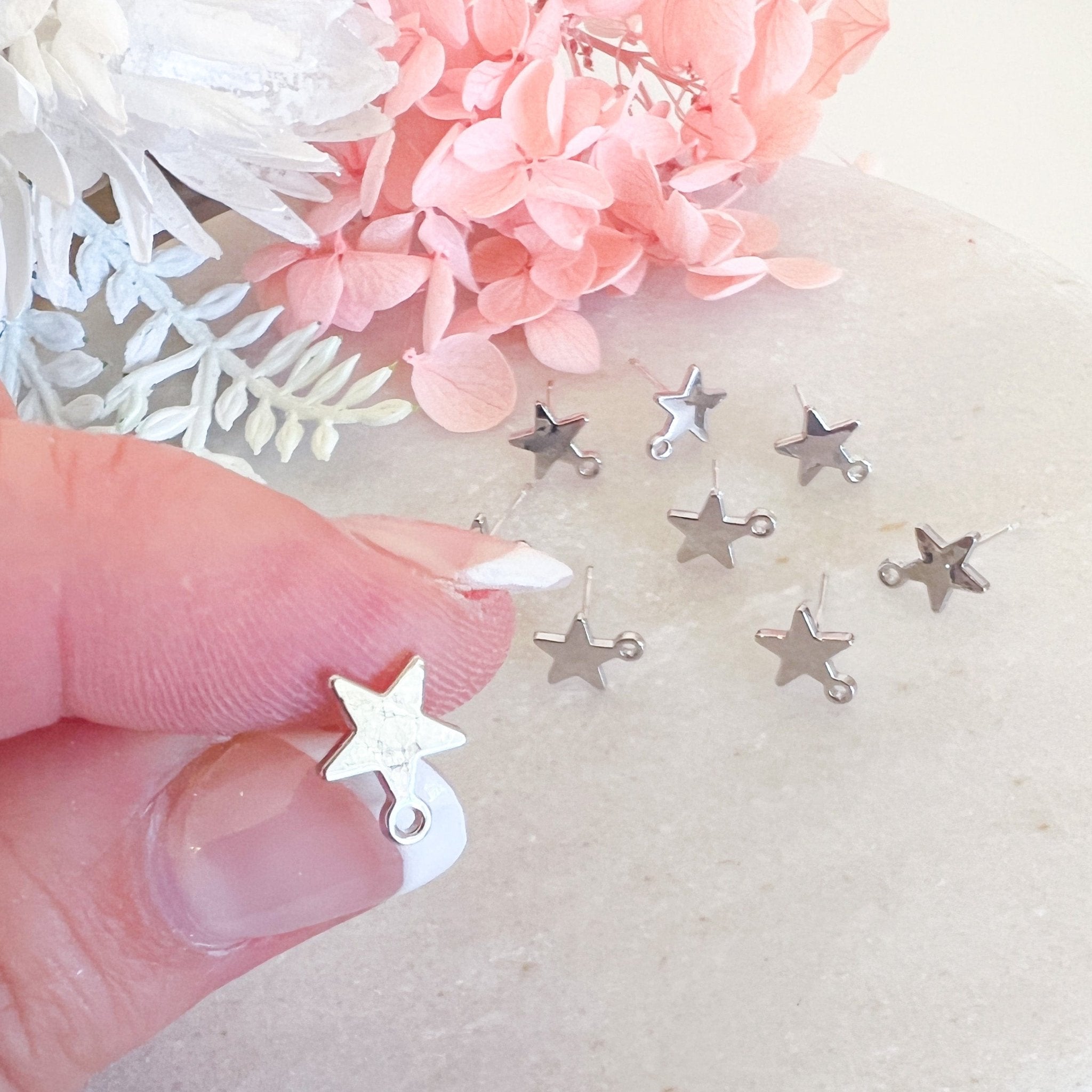 Small Star Earring Post (10pcs) - Kit & Co.ToolsSilver