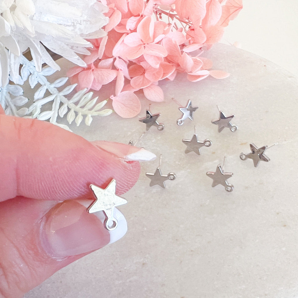 kitandco.com.au Tools Silver Small Star Earring Post (10pcs)