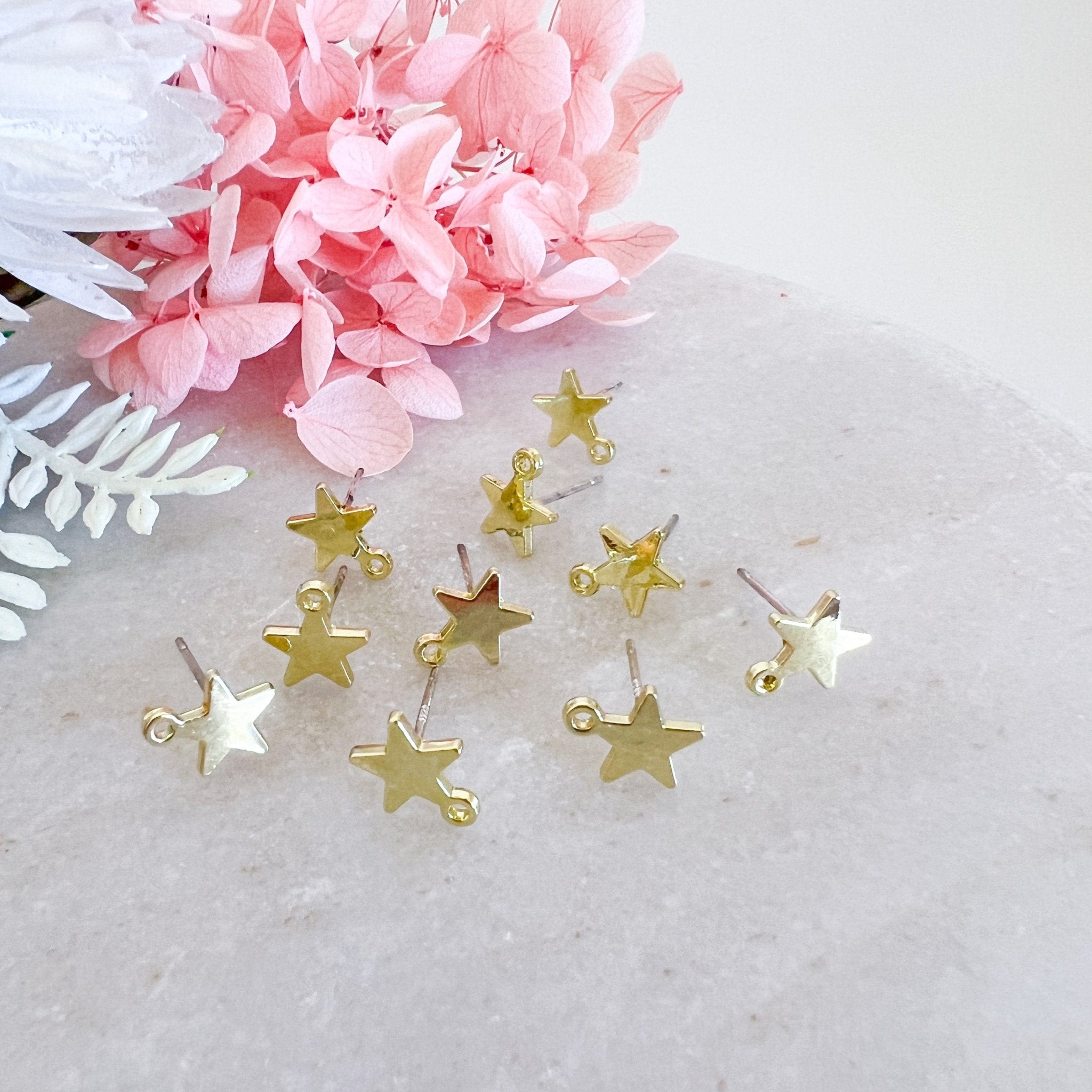 Small Star Earring Post (10pcs) - Kit & Co.ToolsGold