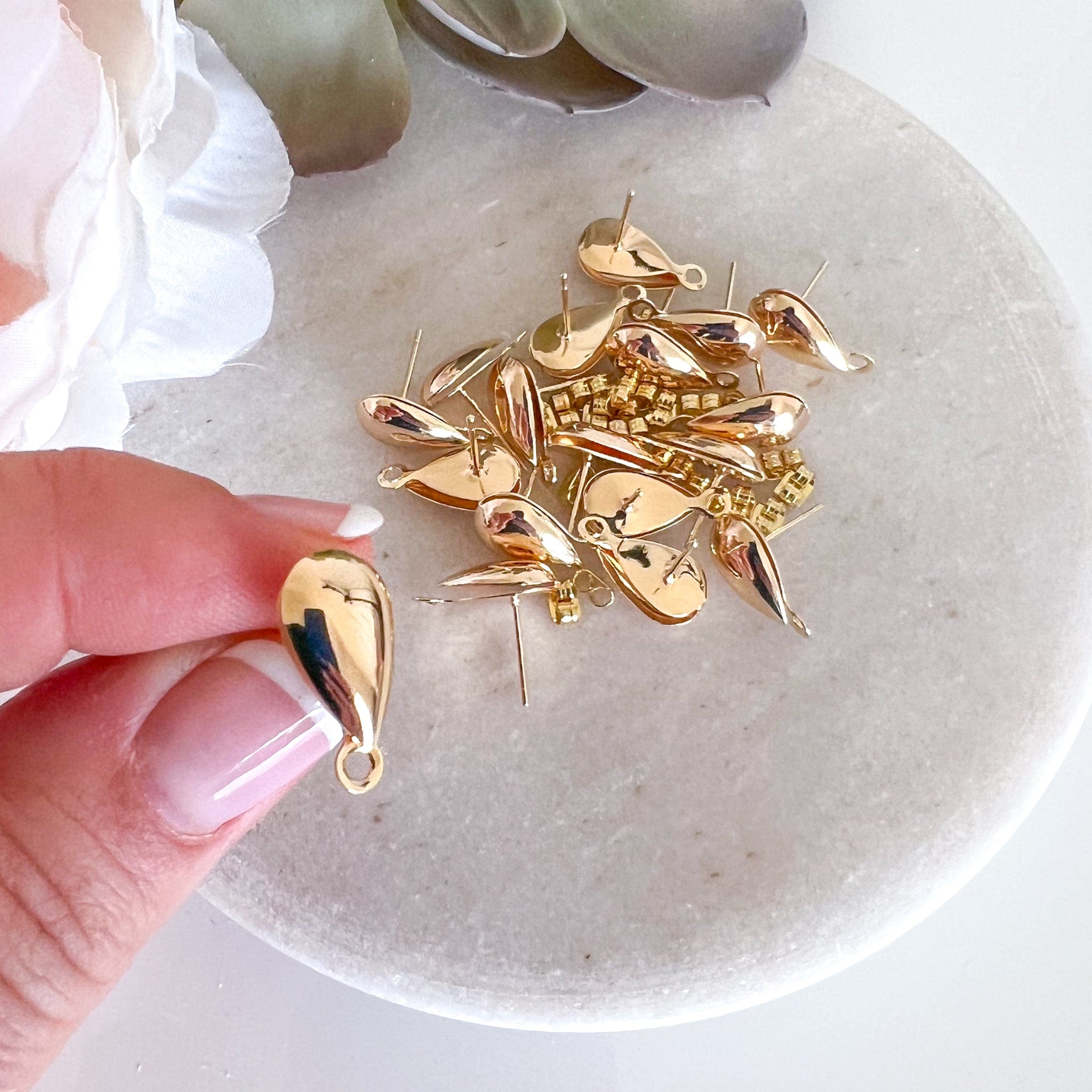 kitandco.com.au Tools Teardrop Gold Earring Post (20 pcs)