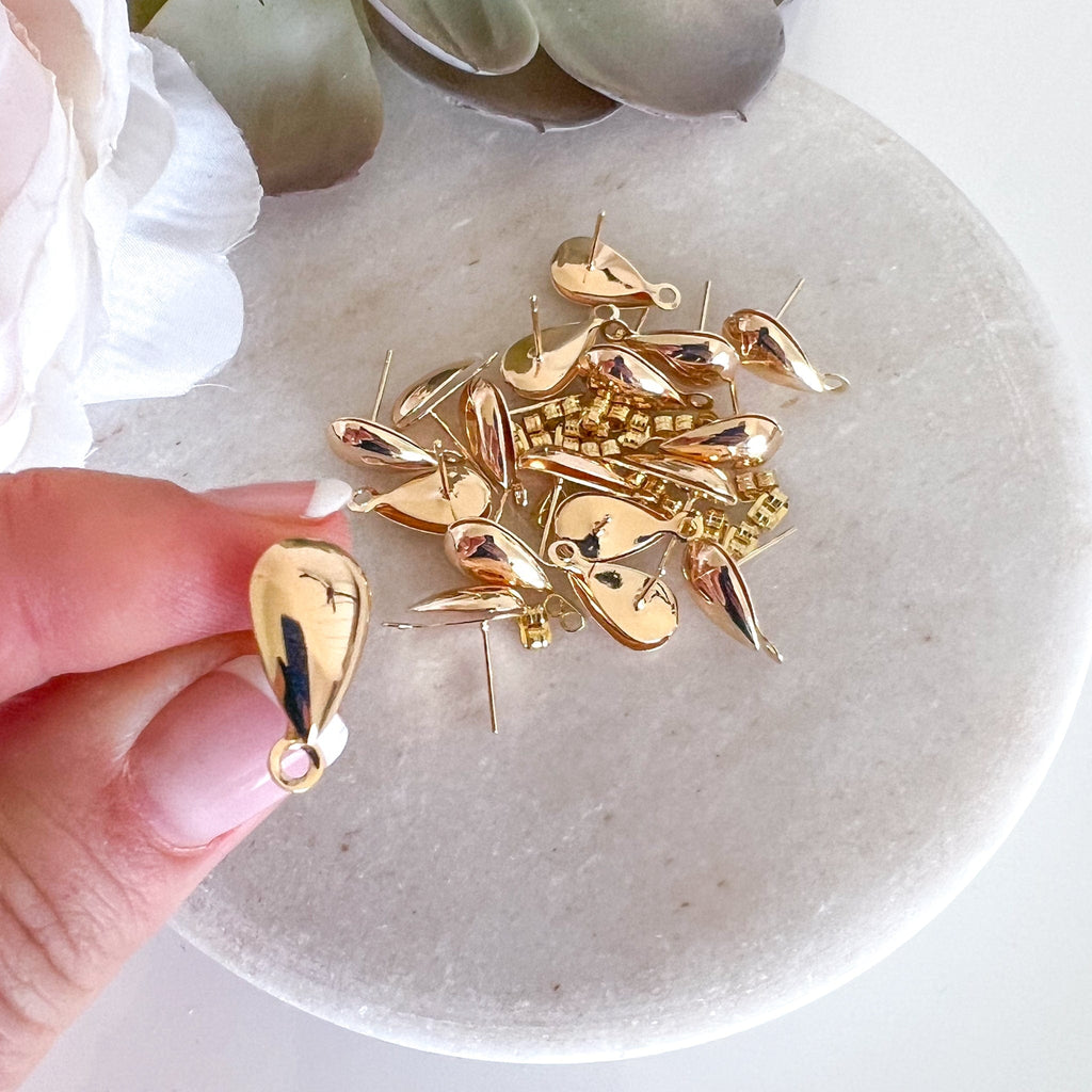 kitandco.com.au Tools Teardrop Gold Earring Post (20 pcs)