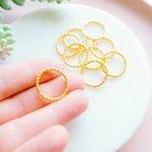 kitandco.com.au Tools Bright Gold Textured Circle Connector (10pcs) Choose Colour