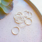 kitandco.com.au Tools Bright Silver Textured Circle Connector (10pcs) Choose Colour