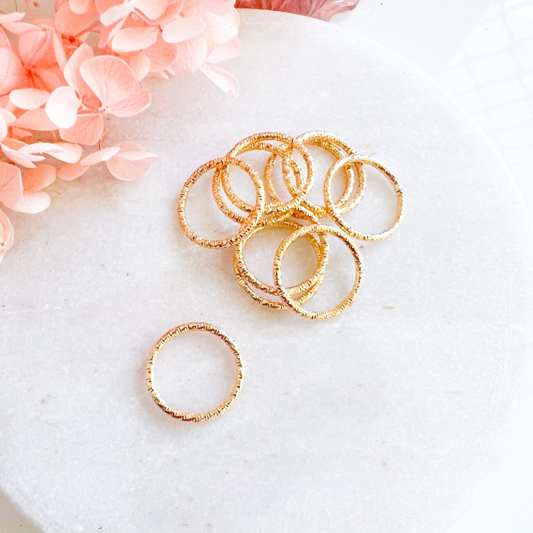 kitandco.com.au Tools KC Gold Textured Circle Connector (10pcs) Choose Colour