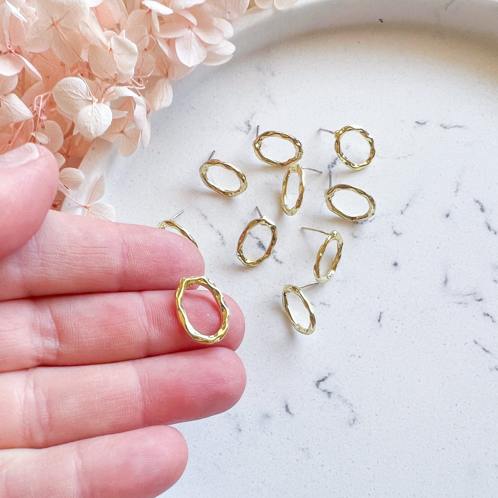 kitandco.com.au Tools "Textured Oval" - Earring Posts (10 pcs)