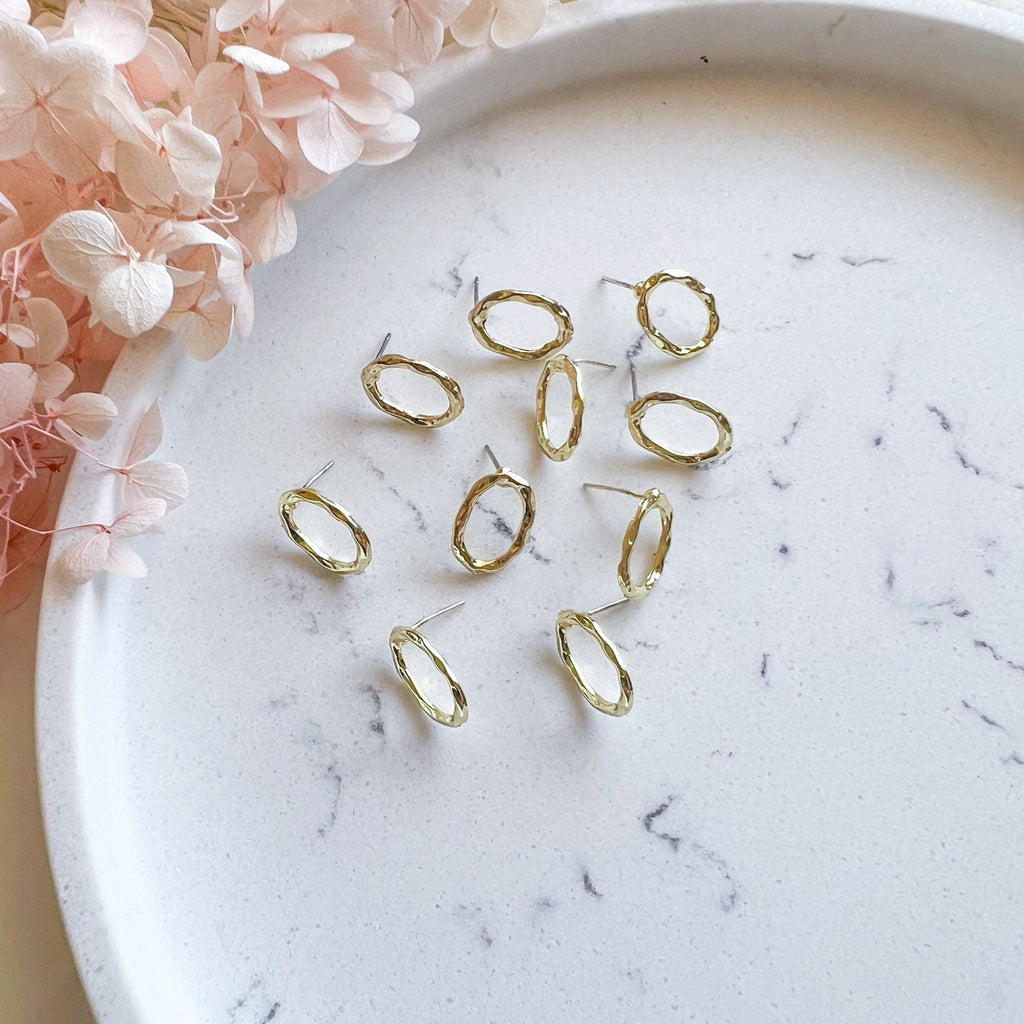 kitandco.com.au Tools "Textured Oval" - Earring Posts (10 pcs)