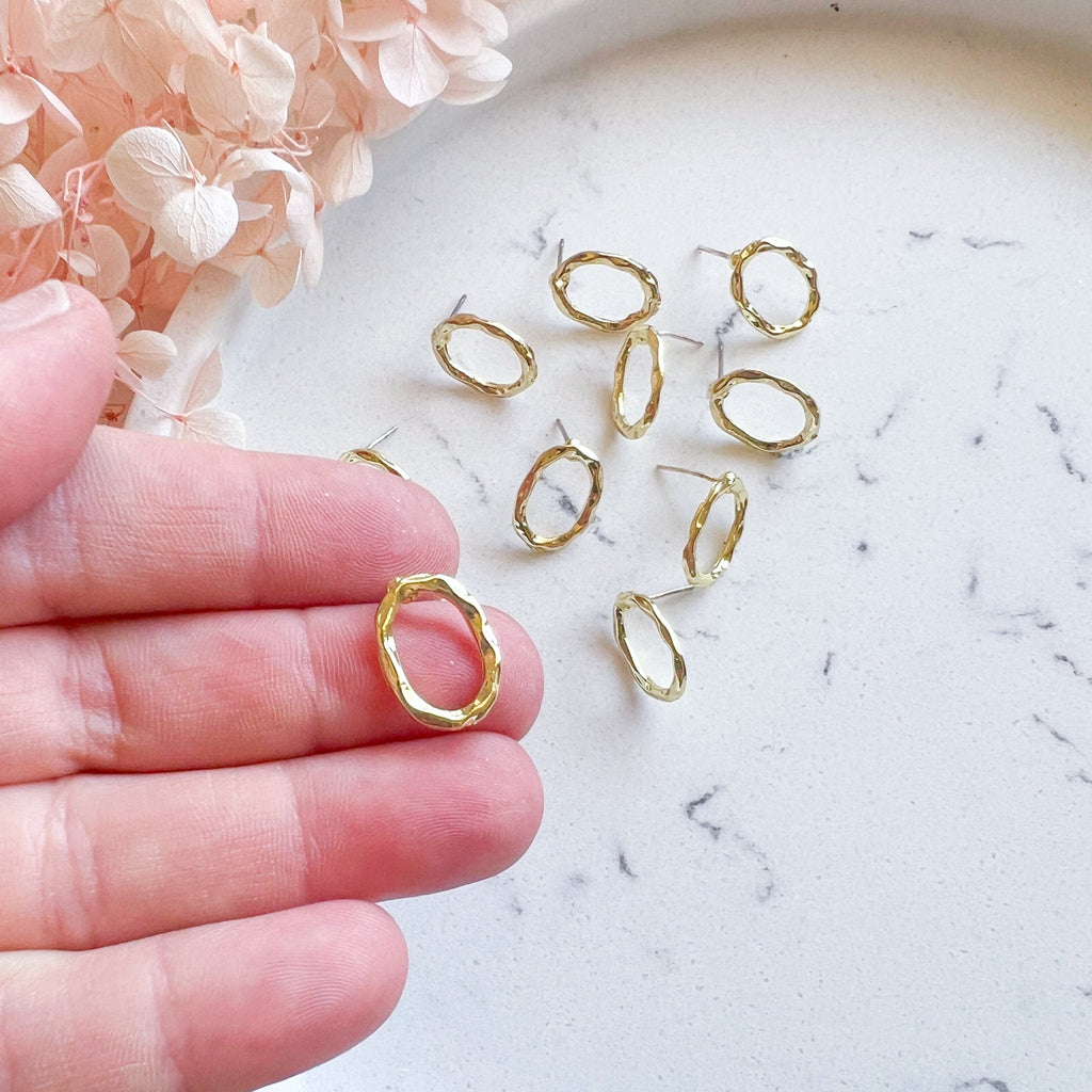 kitandco.com.au Tools "Textured Oval" - Earring Posts (10 pcs)