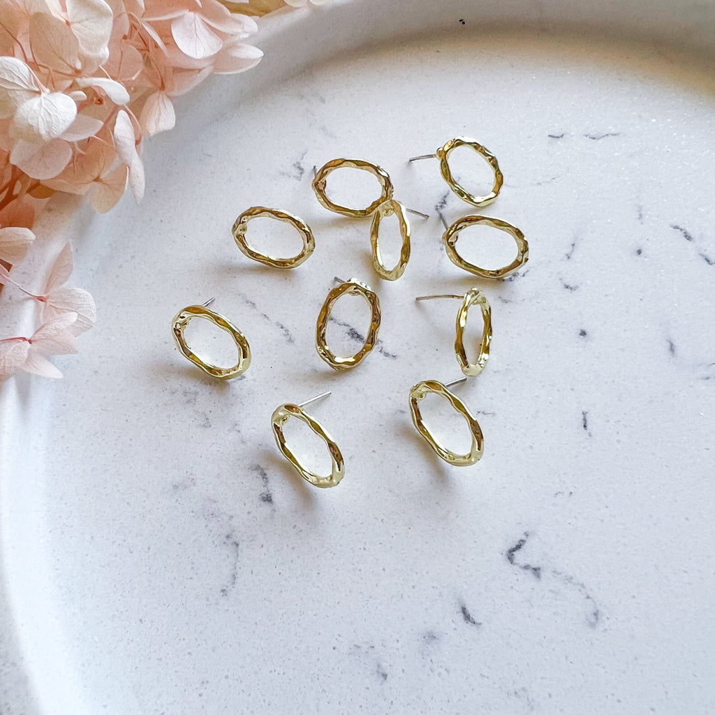 kitandco.com.au Tools "Textured Oval" - Earring Posts (10 pcs)