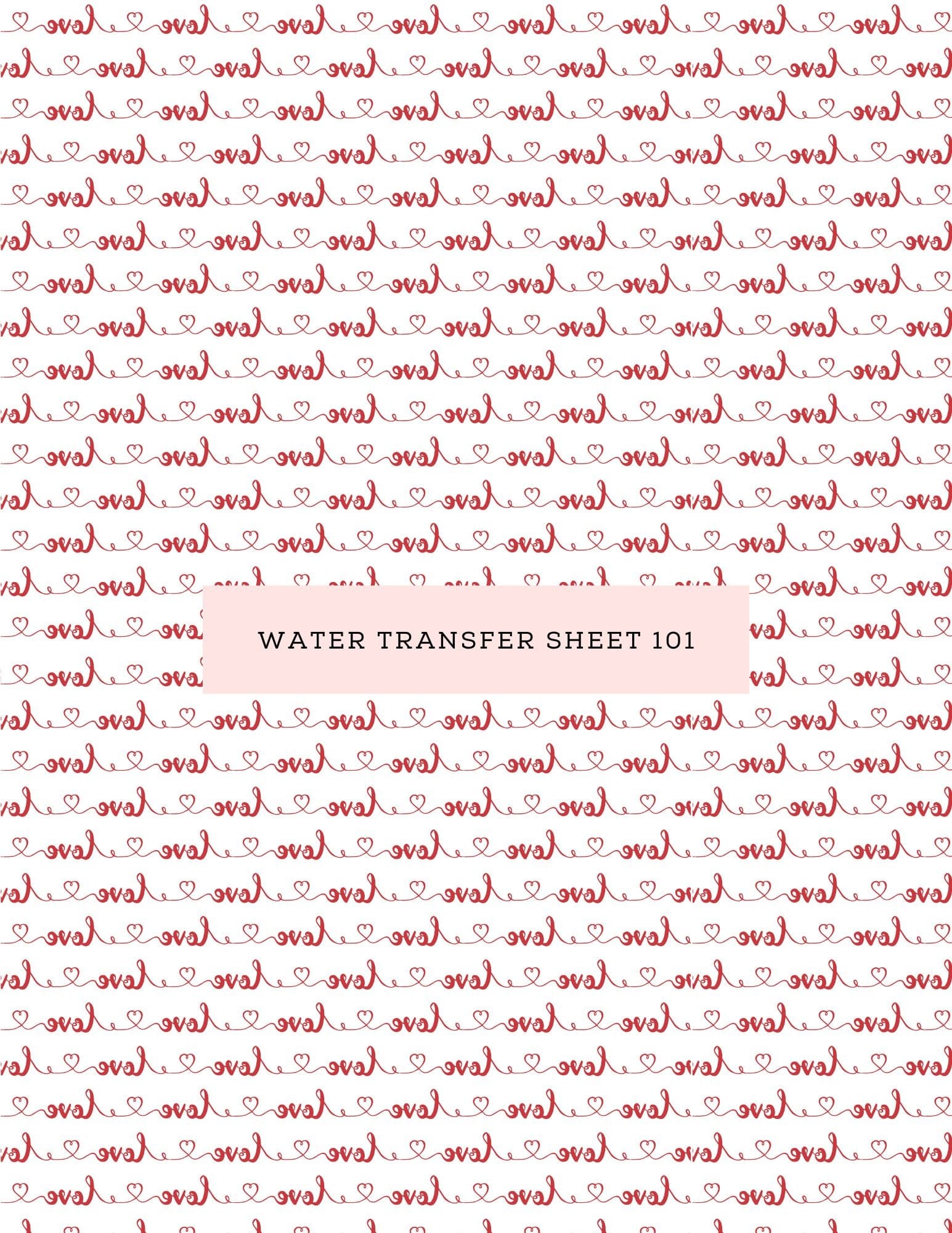 kitandco.com.au Water Transfer Water Transfer Sheet 101